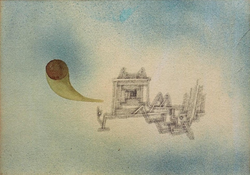 Paul Klee, Jagdpavillon (Bauhaus,Deutsche Kunst,Jagd,Kunst,Pavillon,Abstrakte Kunst,Jagdhorn,Schweizerische Kunst,Abstraktion,Horn (Instrument),Signatur)