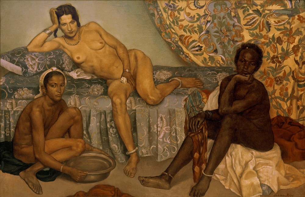 Emile Bernard, Die drei Rassen (Drei Hautfarben, Anthropologie, Aktmalerei, Schule von Pont-Aven,  Malerei, Cloisonismus, Klassische Moderne,  Wohnzimmer, Wunschgröße, bunt)