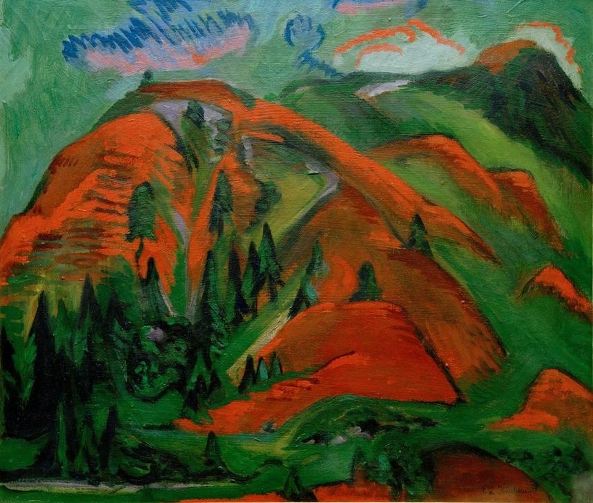 Ernst Ludwig Kirchner, Baumgrenze (Deutsche Kunst,Gebirge,Kunst,Landschaft,Expressionismus,Die Brücke)