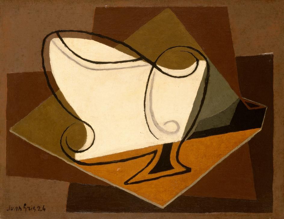 Juan Gris, Bol, verre et pipe (Glas, Pfeife, Tisch,  Stillleben,  Kubismus, Klassische Moderne, Wohnzimmer, Esszimmer, Wunschgröße)