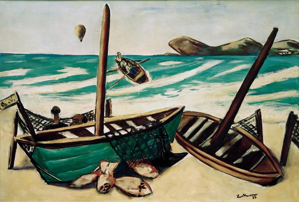 Max Beckmann, Küstenlandschaft mit Ballon (Kunst,Natur)