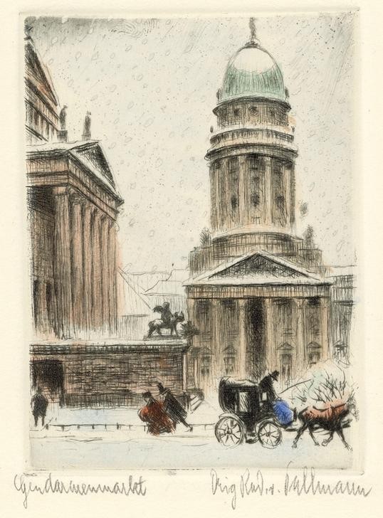 Kurt Pallmann, Gendarmenmarkt (GEOGRAPHIE, KUNST, WINTER, URBANISTIK, PLATZ, SCHNEE, ANSICHT, TOPOGRAPHIE)