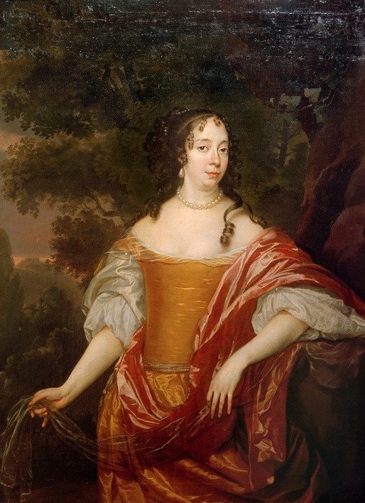 Jan Mijtens, Albertine Agnes van Oranje-Nassau, Fürstin von Naussau-Dietz (Damenmode,Frau,Geschichte,Kunst,Mode,Schmuck,Ohrring,Barock,Portrait,Halskette,Prinzessin,Perlenkette,Oranien,Niederländische Kunst,Kleid,Junge Frau,Person)