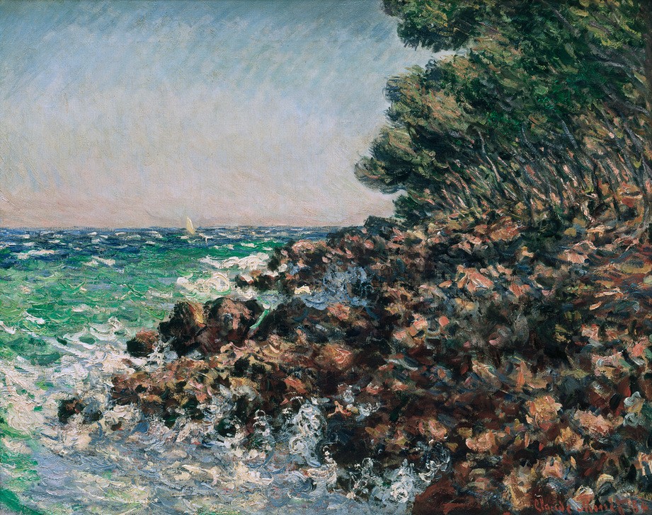 Claude Monet, Le Cap Martin (Küste,Landschaft,Meer,Impressionismus,Brandung,Französische Kunst)
