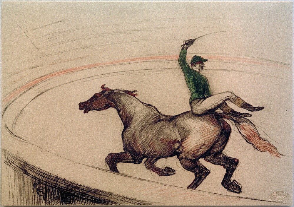 Henri de Toulouse-Lautrec, Jockey (Artist,Fahrendes Volk,Kunstreiter,Kunst,Pferd (Tier),Zirkus (Theater),Jockey,Französische Kunst,Manege,Reiten)