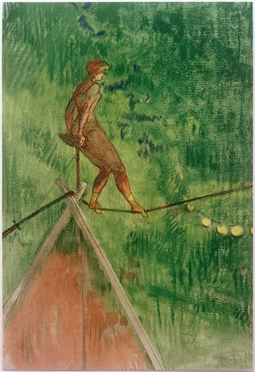 Henri de Toulouse-Lautrec, Danseuse de corde (Fahrendes Volk,Frau,Kunst,Zirkus (Theater),Französische Kunst,Trapez,Balanceakt,Akrobatin,Artistin,Seiltänzerin,Akrobatik,Vorführung)