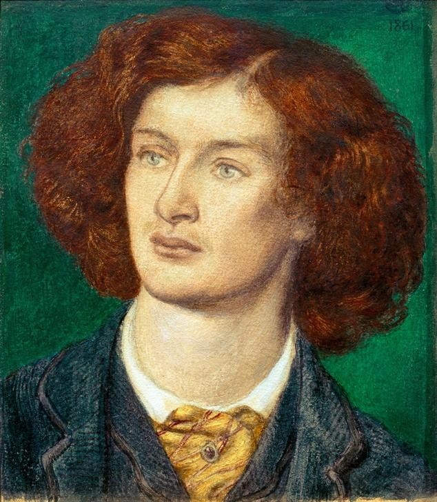 Dante Gabriel Rossetti, Algernon Charles Swinburne (Jugend (Lebensalter),Dichter,Literatur,Mann,Krawatte,Präraffaeliten,Englische Kunst,Krawattennadel,Rote Haare,Viktorianische Kunst,Haare (Haar),Brustbild,Junger Mann)