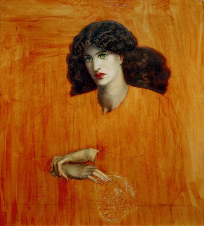 Dante Gabriel Rossetti, La Donna della Finestra (Frau,Literatur,Portrait,Präraffaeliten,Englische Kunst,Viktorianische Kunst,Epos,Unvollendet)