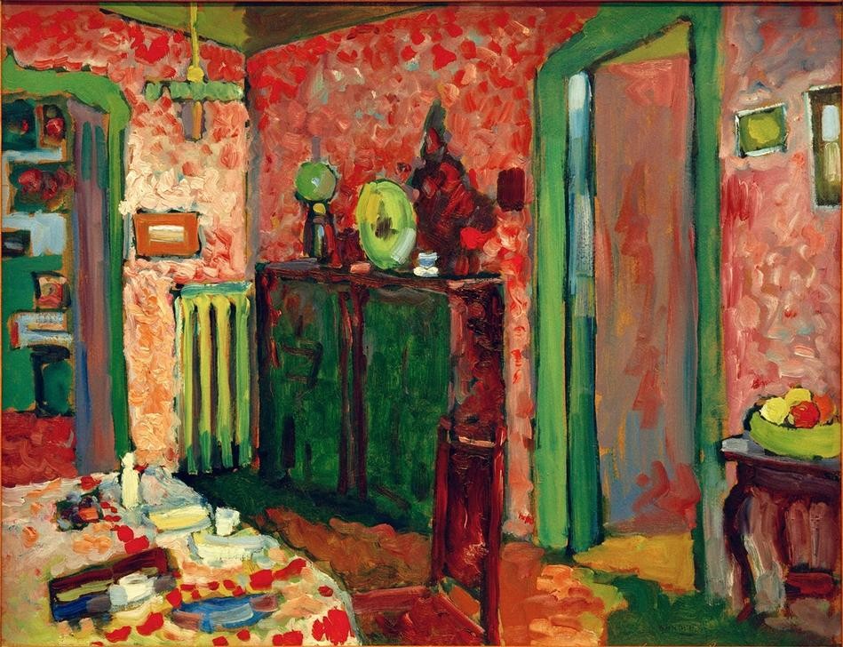 Wassily Kandinsky, Interieur (Mein Eßzimmer) (Grafiker,Landschaft,Maler (Künstler),Wohnung,Wohnhaus Von Berühmten,Speisezimmer,Interieur,Russische Kunst,Künstlerhaus (Wohnhaus),Person)