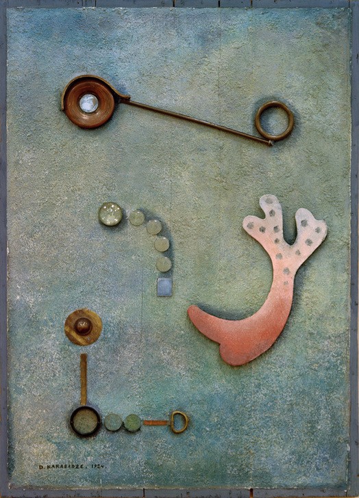 David Kakabadze, Unbekannt (Abstrakt, Abstrakte Kunst, Materialmix, Collage, Ornamente, Klassische Moderne, Wunschgröße, Wohnzimmer, Treppenhaus)