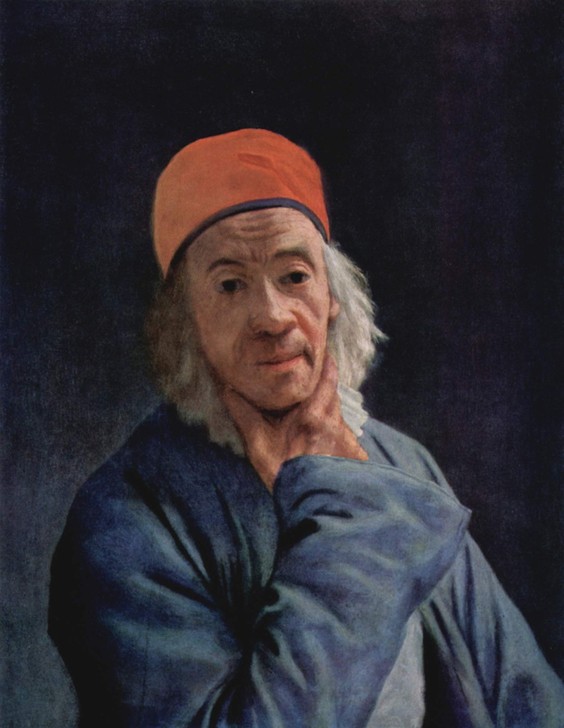 Jean-Étienne Liotard, self portrait, 1773 (Selbstportait, Künstler, Kappe, Rokoko, Portrait, Wunschgröße, Wohnzimmer, Treppenhaus, Klassiker,  bunt)