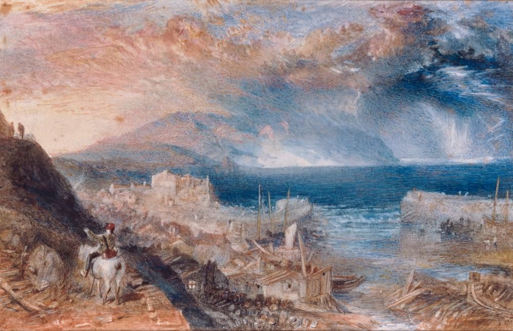 JOSEPH MALLORD WILLIAM TURNER, Wolf’s Hope – From The Bride of Lammer– moor (Küste,Kunst,Landschaft,Meer,Englische Kunst,Ansicht,Romantik)