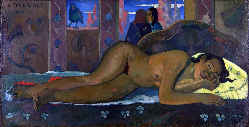 Paul Gauguin, Nevermore (Frau,Gespenst,Geschichte,Kunst,Aberglaube)