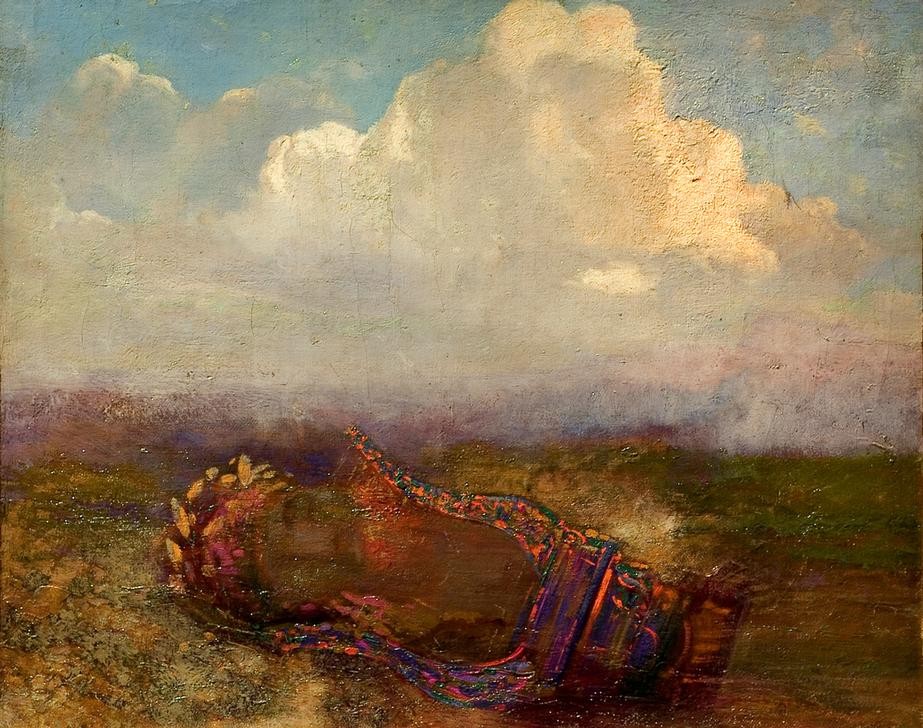 Odilon Redon, Haupt des Orpheus auf der Leier (Enthaupten,Kunst,Leiche,Musik,Mythologie,Saiteninstrument,Tod,Leier,Instrument,Symbolismus,Lorbeerkranz,Französische Kunst,Kopf,Zupfinstrument,Griechisch-Römische Mythologie,Lyra)