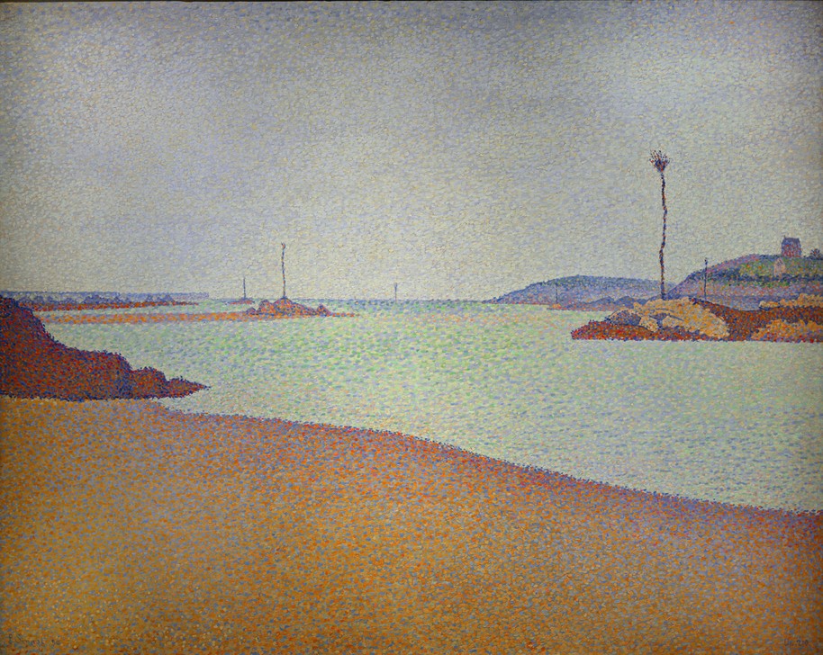 Paul Signac, Saint-Briac, Die Baken (Küste,Kunst,Strand,Pointillismus,Französische Kunst,Privatsammlung,Bake,Leuchtfeuer)