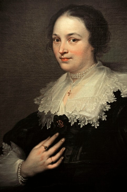 Anthony van Dyck, Portrait of a Woman (Frau,Geschichte,Künstler,Kunst,Malerin,Mode,Öl,Barock,Portrait,Flamenco,Dame,Malen)