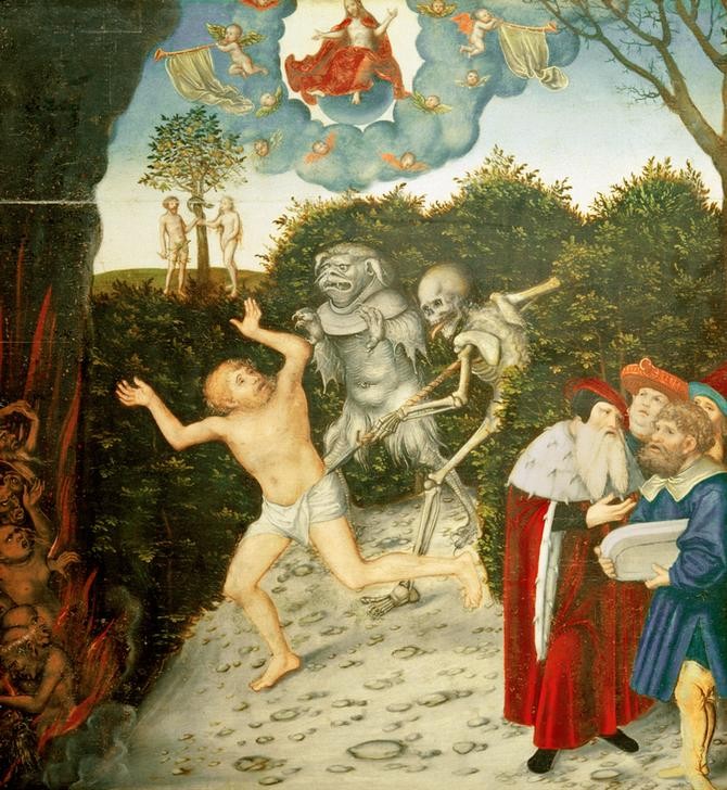 Lucas Cranach der Ältere, Gesetz (Deutsche Kunst,Geschichte,Kunst,Reformation,Renaissance,Sündenfall,Jüngstes Gericht,Gesetzestafeln,Protestantismus,Folgen Der Reformation)