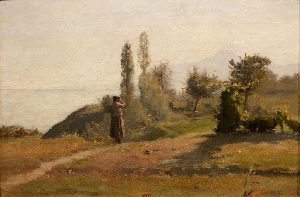 Camille Pissarro, Mädchen am Seeufer (Kunst)