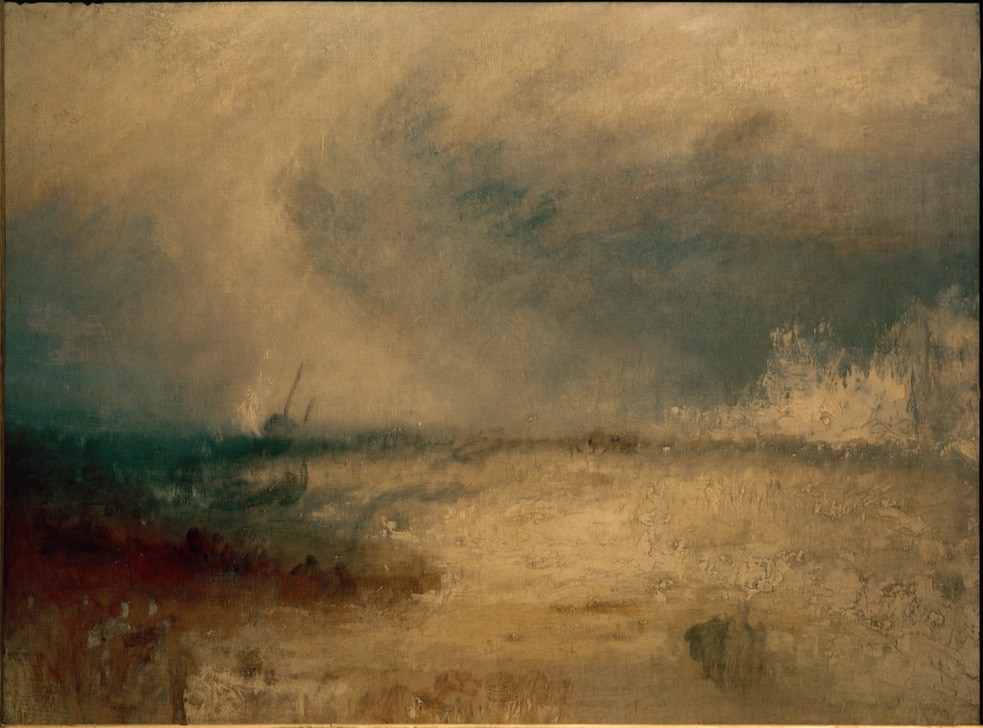 JOSEPH MALLORD WILLIAM TURNER, Wellen brechen sich an einer Küste (Natur)