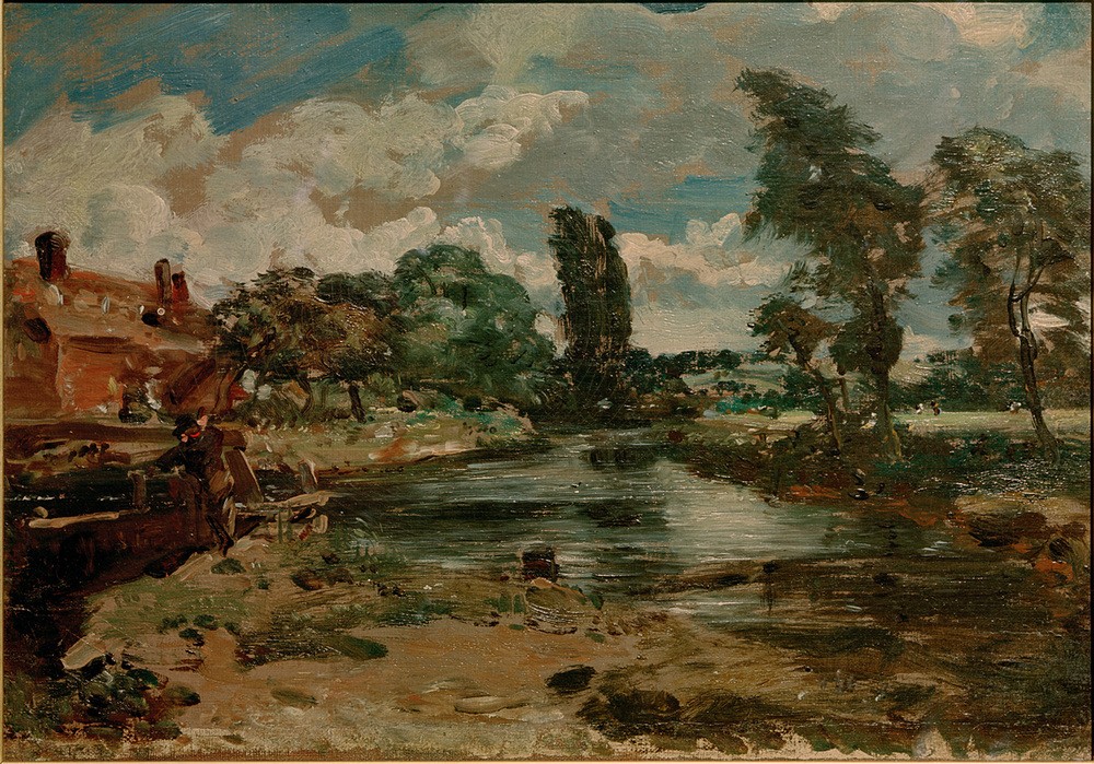 John Constable, Die Flatford-Mühle von der Schleuse aus gesehen  (Natur)