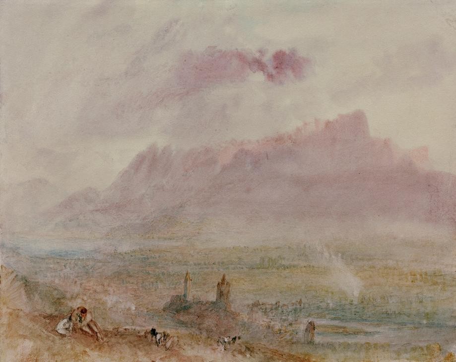 JOSEPH MALLORD WILLIAM TURNER, The Town an Lake of Thun (Geographie,Kunst,Landschaft,Stadtansicht,Englische Kunst,Romantik,Topographie)