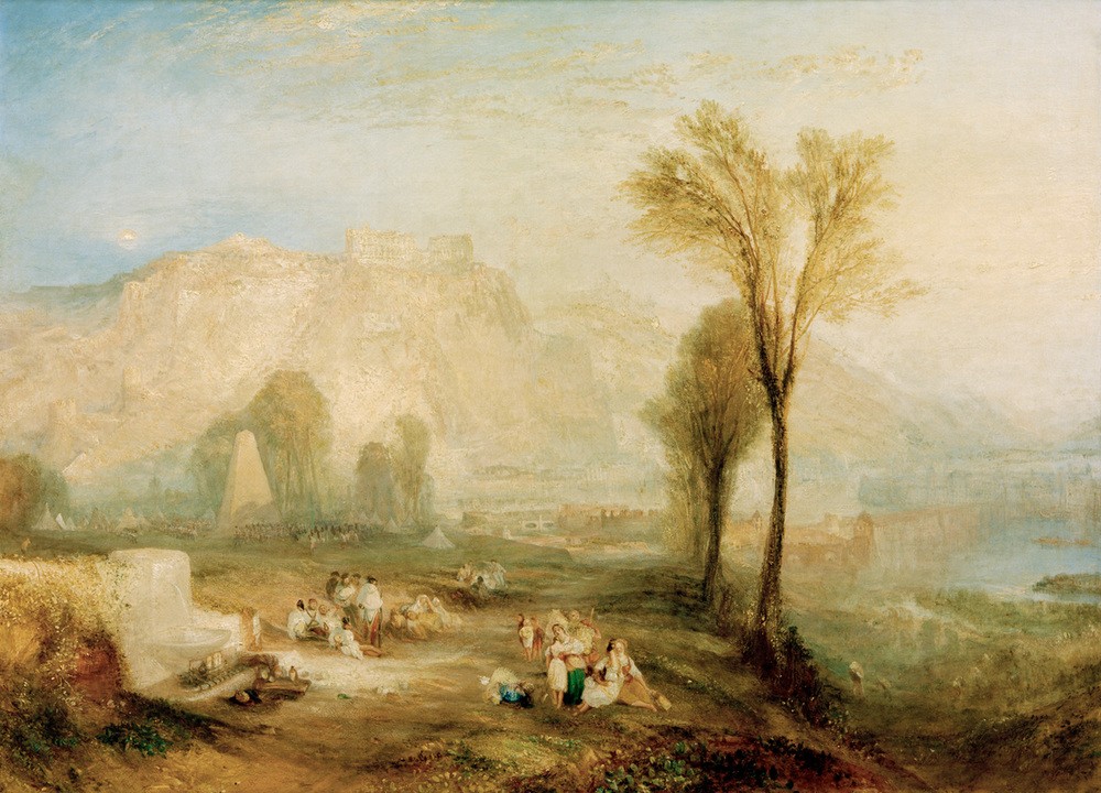 JOSEPH MALLORD WILLIAM TURNER, The Bright Stone of Honour (Ehrenbreitstein) an the Tomb of (Geographie,Grab,Kunst,Landschaft,Mensch,Englische Kunst,Romantik,Topographie,Privatsammlung,Rheinromantik)