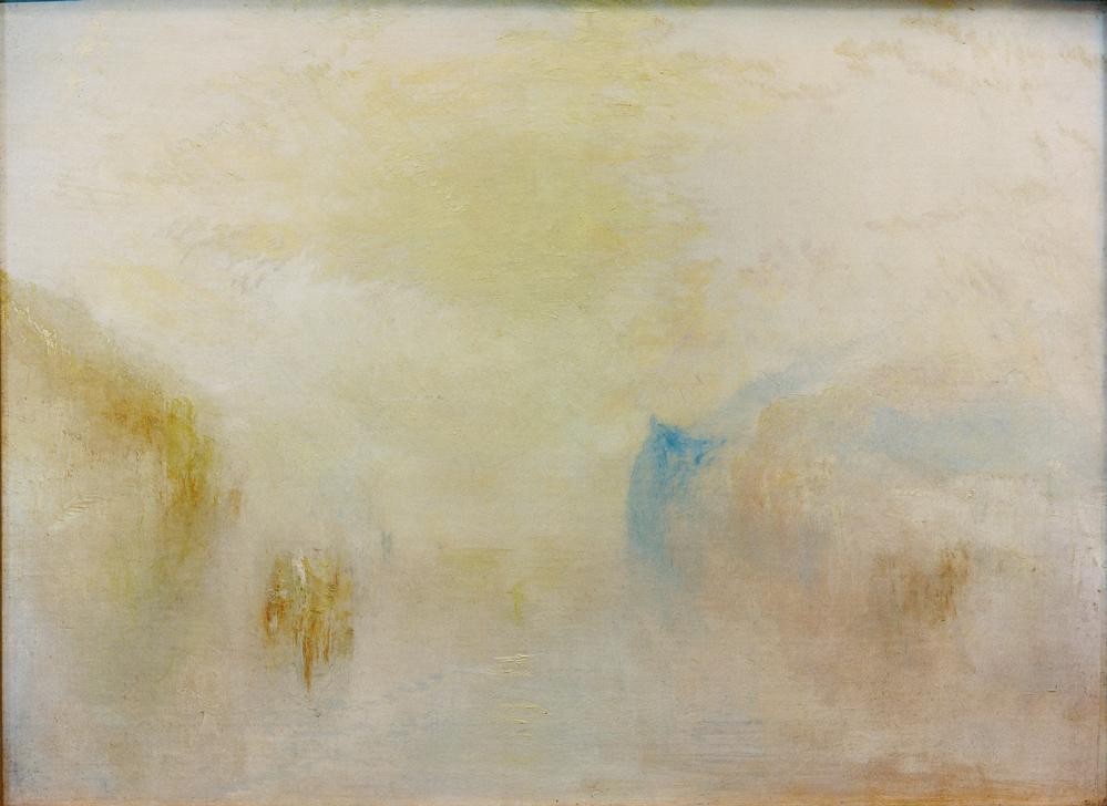 JOSEPH MALLORD WILLIAM TURNER, Sunrise with a Boat between Headlands (Küste,Kunst,Landschaft,Tageszeiten,Morgen,Meer,Sonnenaufgang,Englische Kunst,Romantik)