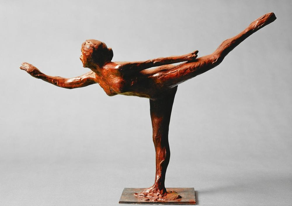 Edgar Degas, Danseuse, arabesque (Ballett,Frau,Kunst,Mädchen,Musik,Tänzer,Tänzerin,Tanz,Impressionismus,Akt,Bronze,Französische Kunst,Arabeske,Kleinplastik,Balanceakt)