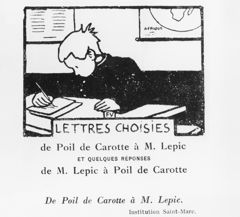 Felix Vallotton, Lettres Choisies (Brief,Hausaufgaben,Kind,Literatur,Schreiber,Schule,Roman,Französische Kunst,Schweizerische Kunst,Knabe,Schreiben,Kinderleben,Schulkind,Korrespondenz,Buchillustration,Person)