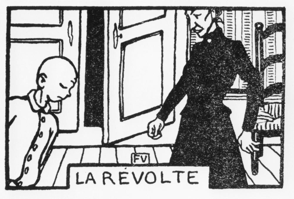 Felix Vallotton, La révolte (Kind,Literatur,Mutter Und Kind,Pädagogik,Glatze,Roman,Französische Kunst,Schweizerische Kunst,Knabe,Kinderleben,Buchillustration,Aussenseiter,Schimpfen,Person)