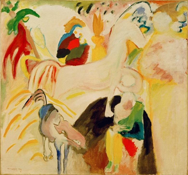Wassily Kandinsky, Pferde (Pferde, Expressionismus, Der Blaue Reiter, Russische Kunst, Wohnzimmer,  Treppenhaus, Wunschgröße, Klassische Moderne, bunt)