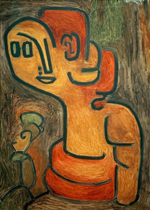 Paul Klee, Brustbild der Gaia (Deutsche Kunst,Frau,Kunst,Mythologie,Portrait,Schweizerische Kunst,Abstraktion,Brustbild,Griechisch-Römische Mythologie)