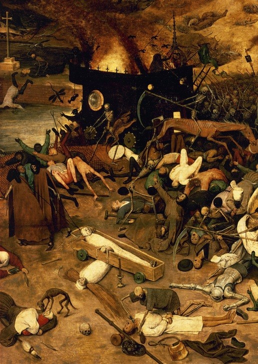 Jan Brueghel der Ältere, The Triumph of Death (Tod, Sterben, Tote, Verderben, Endzeit, Symbolik, Leichen, Fantasie, Barock, Klassiker, Malerei, Wunschgröße, Wohnzimmer, bunt)