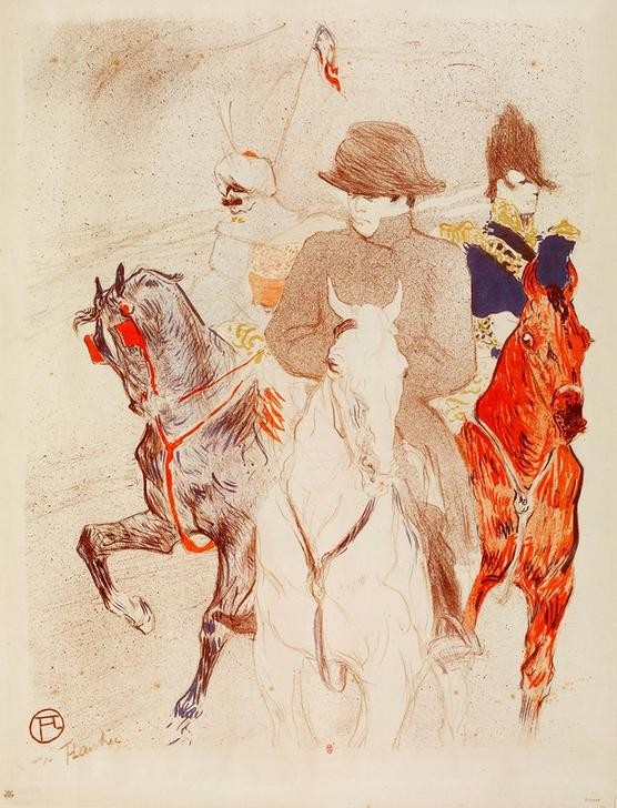 Henri de Toulouse-Lautrec, Napoleon (Feldherr,Geschichte,Jugendstil,Kaiser,Kunst,Militär,Pferd (Tier),Reiterstandbild,Reiter,Plakat,Portrait,Französische Kunst,Entwurf,Tier,Reiten,Jahrhundertwende,Erstes Kaiserreich (1804-1815),Person)