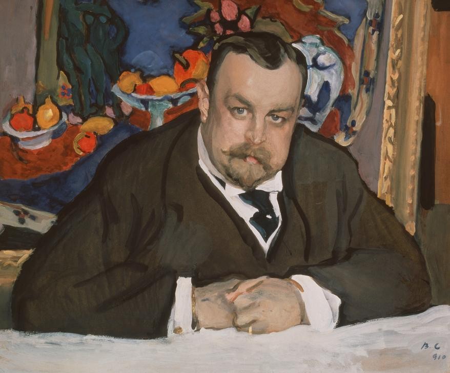 Valentin Serow, Bildnis des Kunstsammlers Iwan A. Morosow (Persönlichkeiten, Kunstsammler, Mann, Portrait, Bildnis, Wunschgröße, Realismus, Malerei, Klassische Moderne, Wohnzimmer)