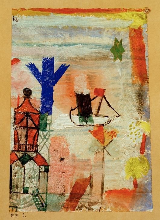 Paul Klee, Kleiner Dampfer (Bauhaus,Dampfer,Deutsche Kunst,Leuchtturm,Schiffstypen,Schweizerische Kunst,Schifffahrt)