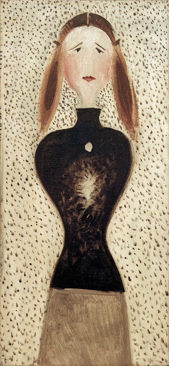 Oskar Schlemmer, Figur von vorn (Bauhaus,Deutsche Kunst,Frau,Kunst,Mädchen,Mensch,Portrait,Zopf,Junge Frau,Abstraktion)