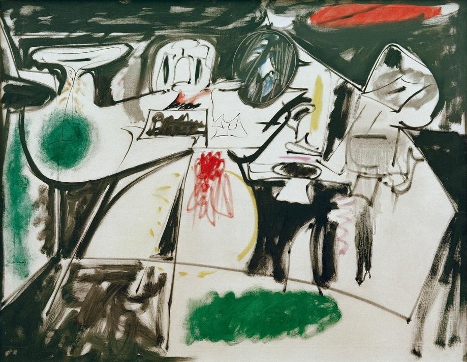 Arshile Gorky, Last Painting (The black Monk) (Kunst,Abstrakte Kunst,Amerikanische Kunst,Abstraktion,Abstrakter Expressionismus,Armenische Kunst)