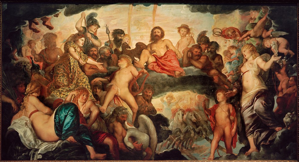 Peter Paul Rubens, Götterrat (Flämische Kunst,Mythologie,Barock,Olymp (Mythologie),Niederländische Kunst,Götter,Beratung,Griechisch-Römische Mythologie)