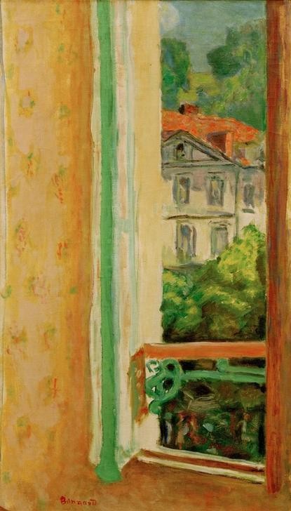 Pierre Bonnard, Offenes Fenster in Uriage (Kunst,Impressionismus,Architekturdarstellung,Blick Aus Dem Fenster,Französische Kunst,Nabis,Fenster (Geöffnet))