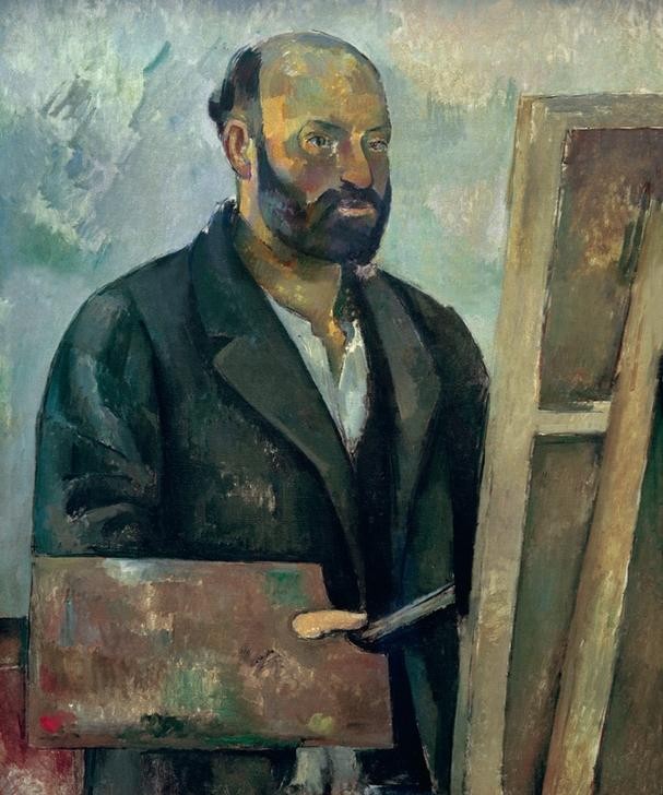 Paul Cézanne, Autoportrait à la palette (Künstler,Maler (Künstler),Mann,Staffelei,Impressionismus,Selbstbildnis,Künstler Bei Der Arbeit,Portrait,Palette,Französische Kunst,Person)
