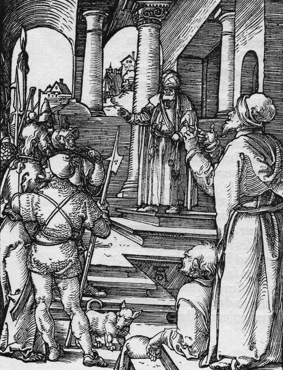 Albrecht Dürer, Christus vor Pilatus (Christentum,Deutsche Kunst,Religion,Renaissance,Neues Testament,Bibel,Passion Christi)