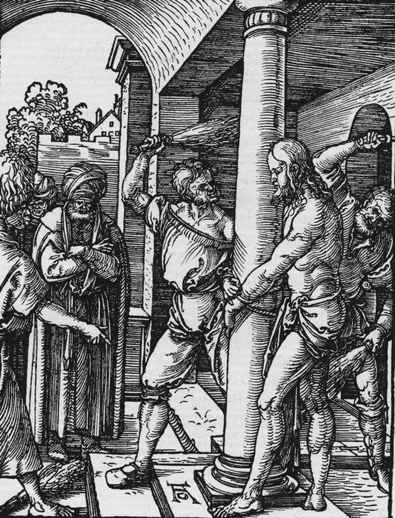 Albrecht Dürer, Die Geißelung Christi (Christentum,Deutsche Kunst,Religion,Renaissance,Neues Testament,Bibel,Geisselung,Passion Christi)