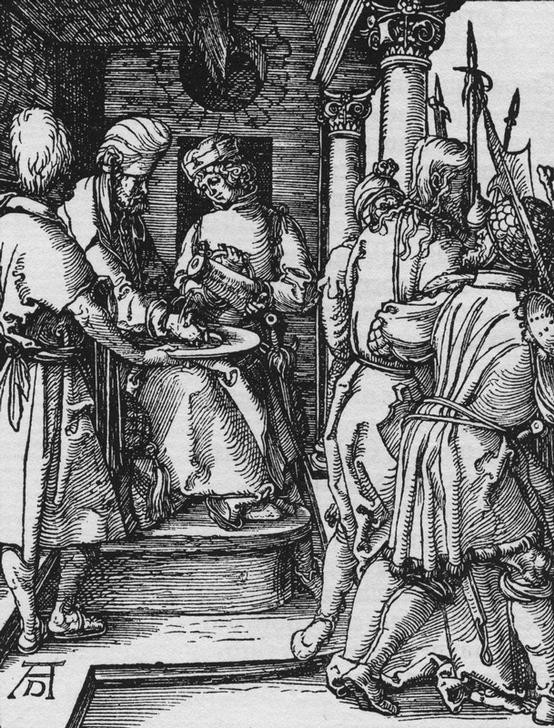 Albrecht Dürer, Die Handwaschung Pilati (Christentum,Deutsche Kunst,Religion,Renaissance,Neues Testament,Bibel,Passion Christi)