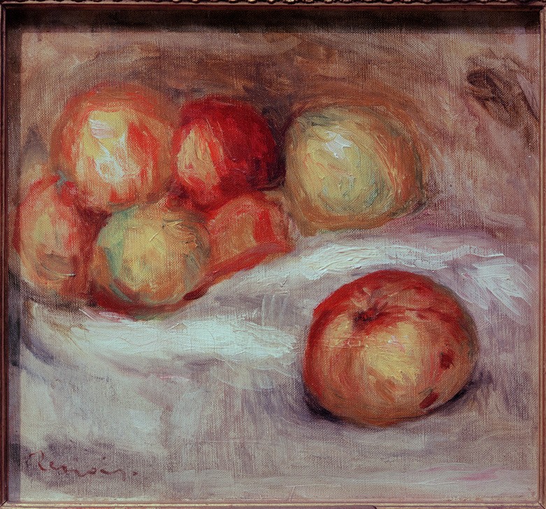 Pierre-Auguste Renoir, Nature morte avec pommes (Apfel,Kunst,Maler (Künstler),Obst,Impressionismus,Stillleben,Französische Kunst)