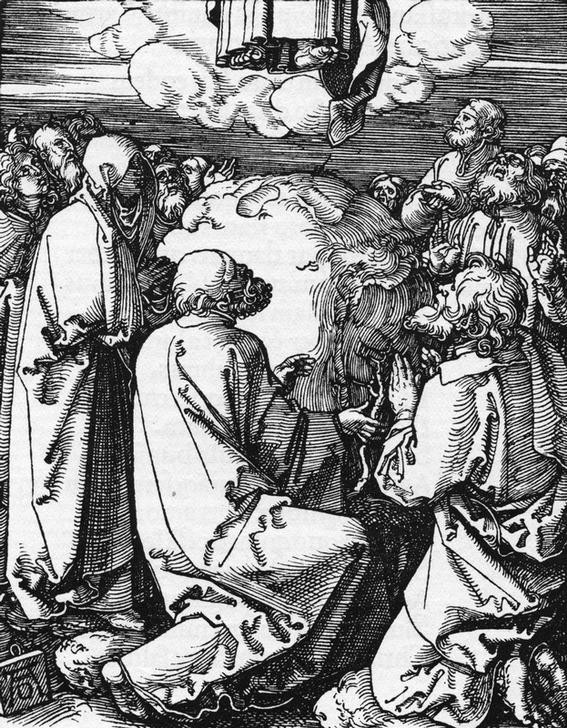 Albrecht Dürer, Christi Himmelfahrt (Christentum,Deutsche Kunst,Religion,Renaissance,Neues Testament,Bibel,Jünger,Christi Himmelfahrt)