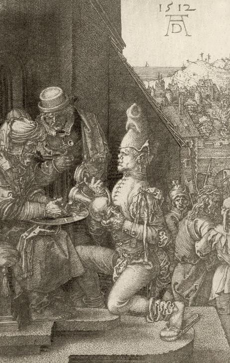 Albrecht Dürer, Die Handwaschung Pilati (Christentum,Deutsche Kunst,Religion,Renaissance,Neues Testament,Bibel,Handwaschung,Passion Christi)