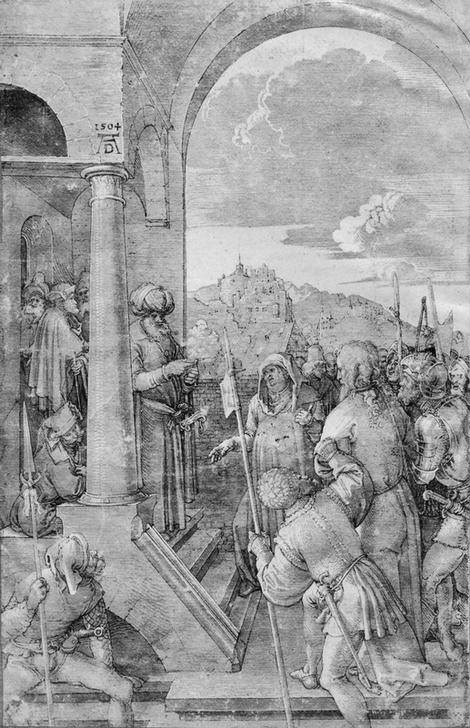 Albrecht Dürer, Christus vor Pilatus (Christentum,Deutsche Kunst,Religion,Renaissance,Neues Testament,Bibel,Passion Christi)