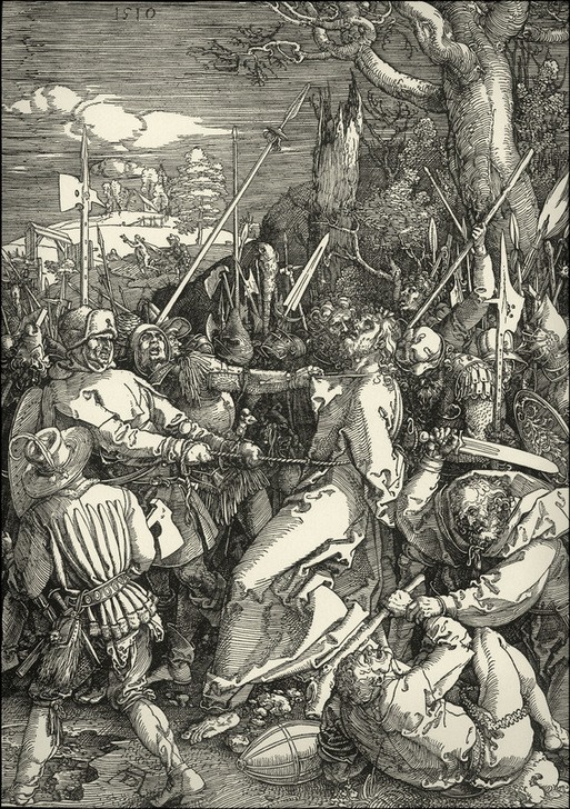 Albrecht Dürer, Die Gefangennahme Christi (Christentum,Deutsche Kunst,Religion,Verhaftung,Renaissance,Neues Testament,Bibel,Christi Gefangennahme,Judaskuss,Passion Christi)