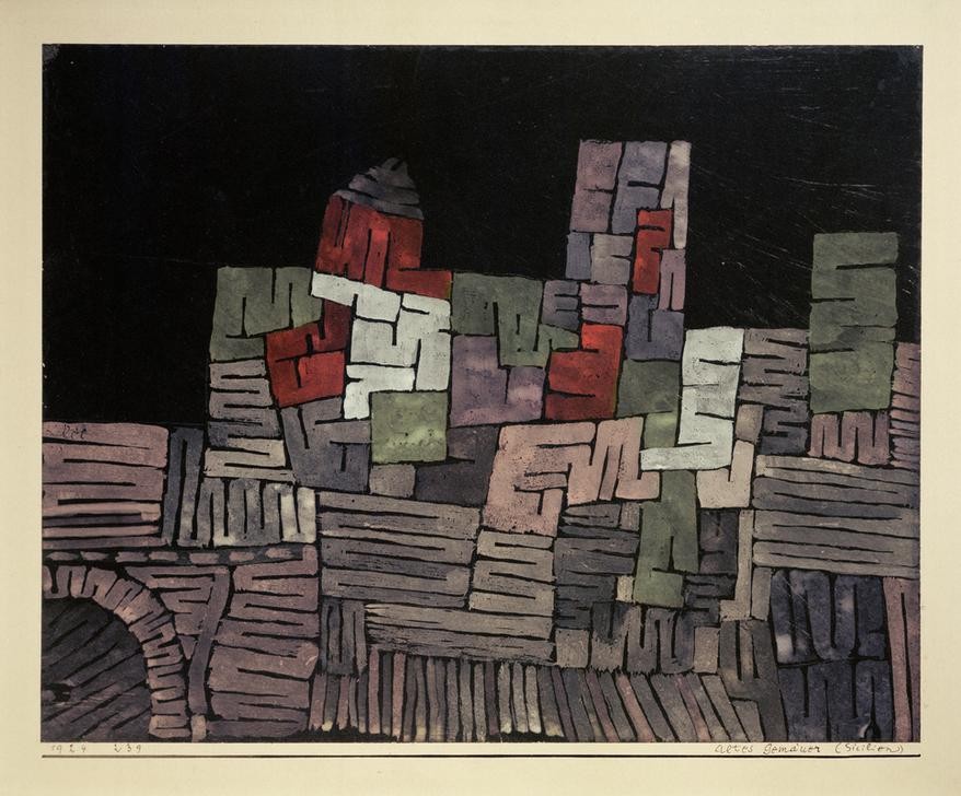 Paul Klee, Altes Gemäuer, Sizilien (Bauhaus,Kunst,Architekturdarstellung,Schweizerische Kunst)